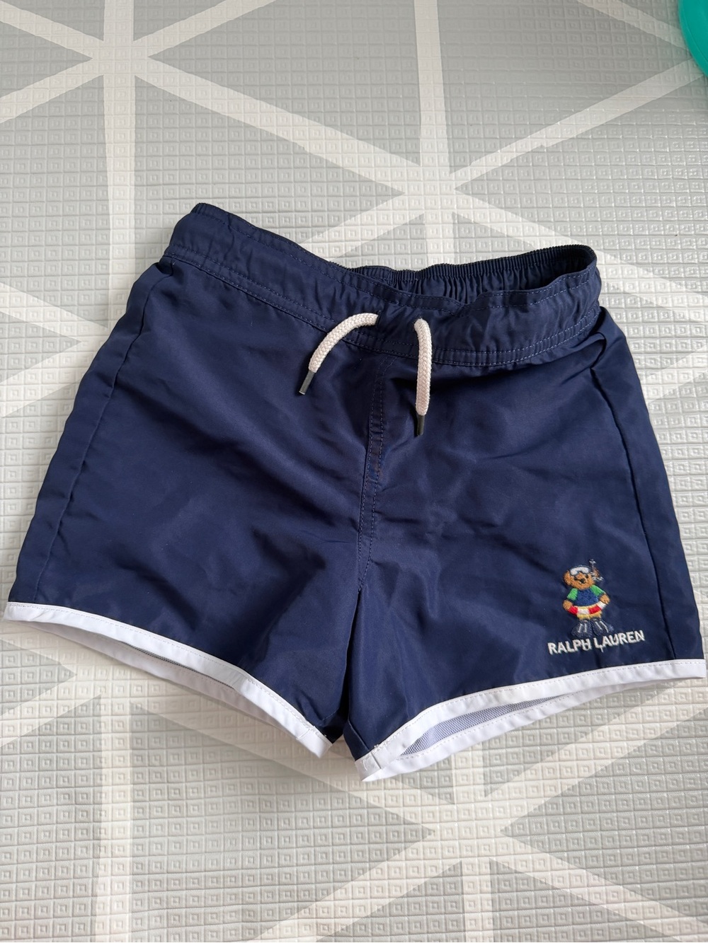 Polo by Ralph Lauren Navy Swim Trunks with White Trim